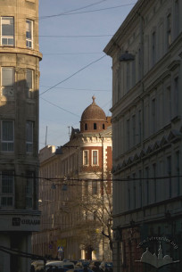 Vul. Valova, 14. A view from the beginning of Valova str. 20 Halytska str. is seen on the right