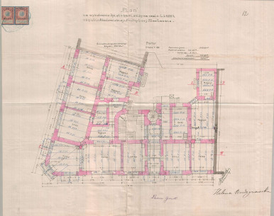 Ground floor plan (1911), as in the corrected design by Jan Schulz, commissioned by Helena Budzynowska