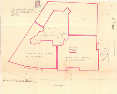 Ситуаційна схема для трьох будинків зведених у комплексі (1910)