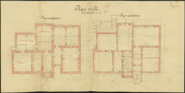 Ground and basement floor from the 1890 project by Ludwik Baldwin-Ramułt