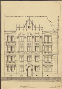 Фасад з первинного проєкту будинку, 1912. Автор Станіслав Дец