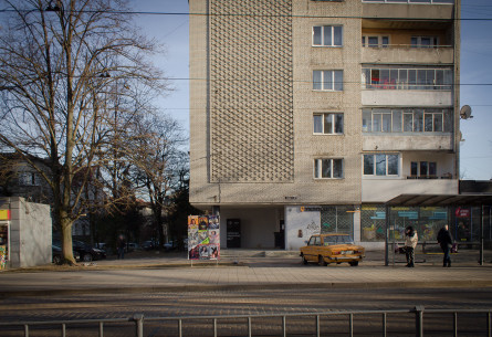 Вулиця Коновальця. Місце, де до 1960-х років стояла вілла Франців.