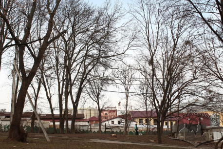Вид у бік "Нового" ринку та будівель Львівської пивоварні