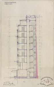 Поперечний розріз з оригінального проекту будинку 1928 р.