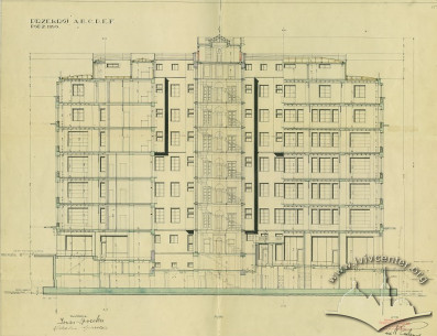 Поздовжній розріз з оригінального проекту будинку 1928 р.