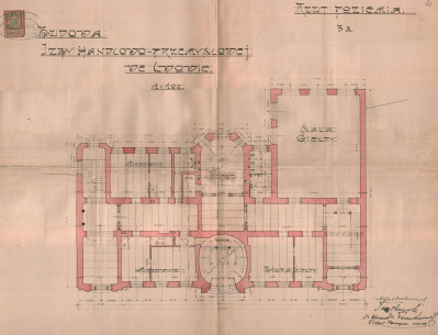 Semi-basement floor as designed by Alfred Zachariewicz and Tadeusz Obmiński in 1907