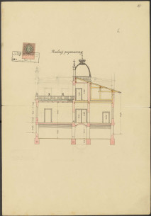 Розріз будівлі з первинного проєкту вілли 1892 року