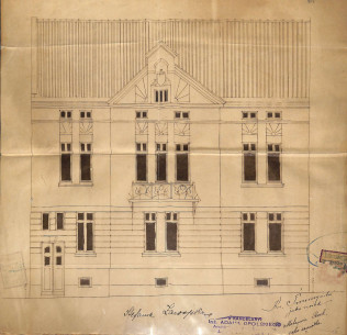 Головний фасад з первинного проєкту 1908 року
