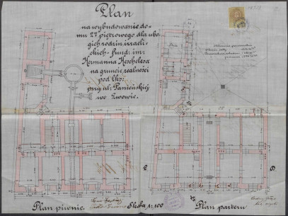 Поверхові плани з первинного проєкту будинку, 1895