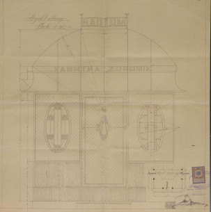 Проєкт кіоску як частини паркану (1911)