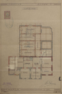 Проєкт реконструкції 1908 року. План другого поверху