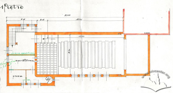Second floor plan of the assembly hall building. Design by Wawrzyniec Dajczak