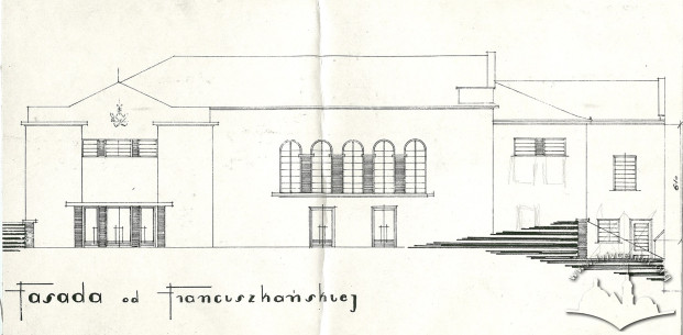 Principal elevation of the assembly hall building. Design by Wawrzyniec Dajczak