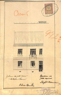 Головний фасад. Первинний проєкт будинку з 1908 року
