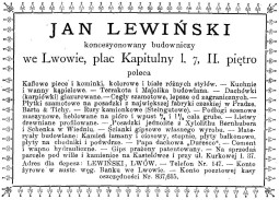 Реклама фірми Левинського у довіднику 1901 року