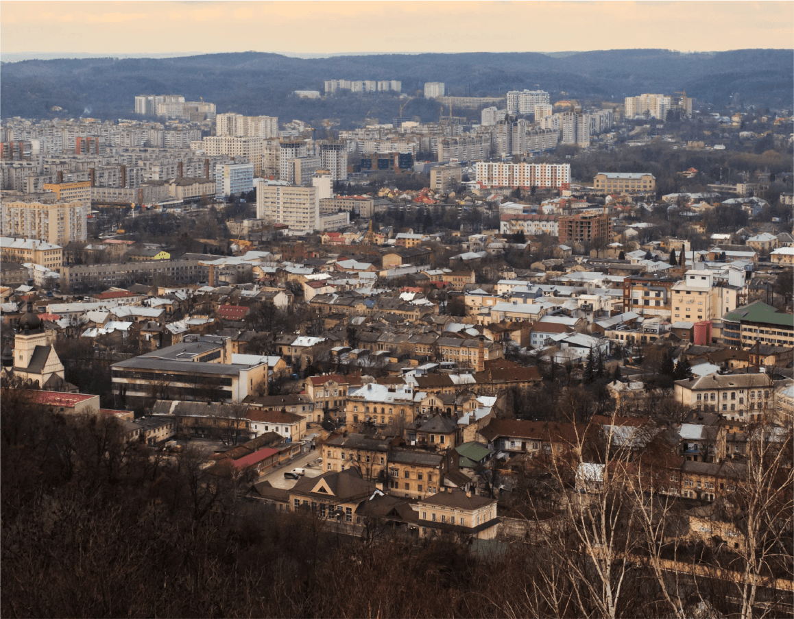 View from the Vysokyi Zamok hill on the Pidzamche district/Photo courtesy of Nazarii Parkhomyk, 2015